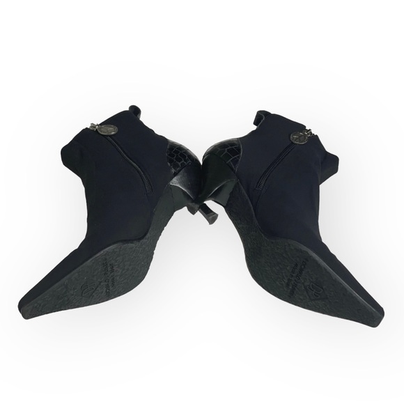 Donald Pliner ☀︎︎ Lola Kitten Heel Sock Ankle Booties ☀︎︎ Croc Embossed ☀︎︎ 7M - Picture 9 of 16